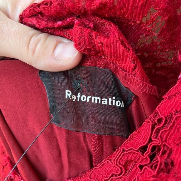 New Reformation Aura Dress Red 6 - Picture 5 of 6